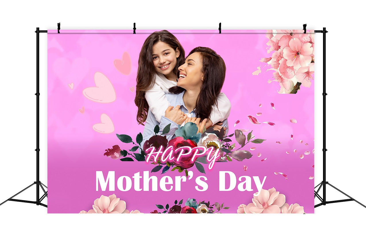 Mothers Day Backdrops Moments Surrounded Blooms Customized Backdrop UK MRR3-54