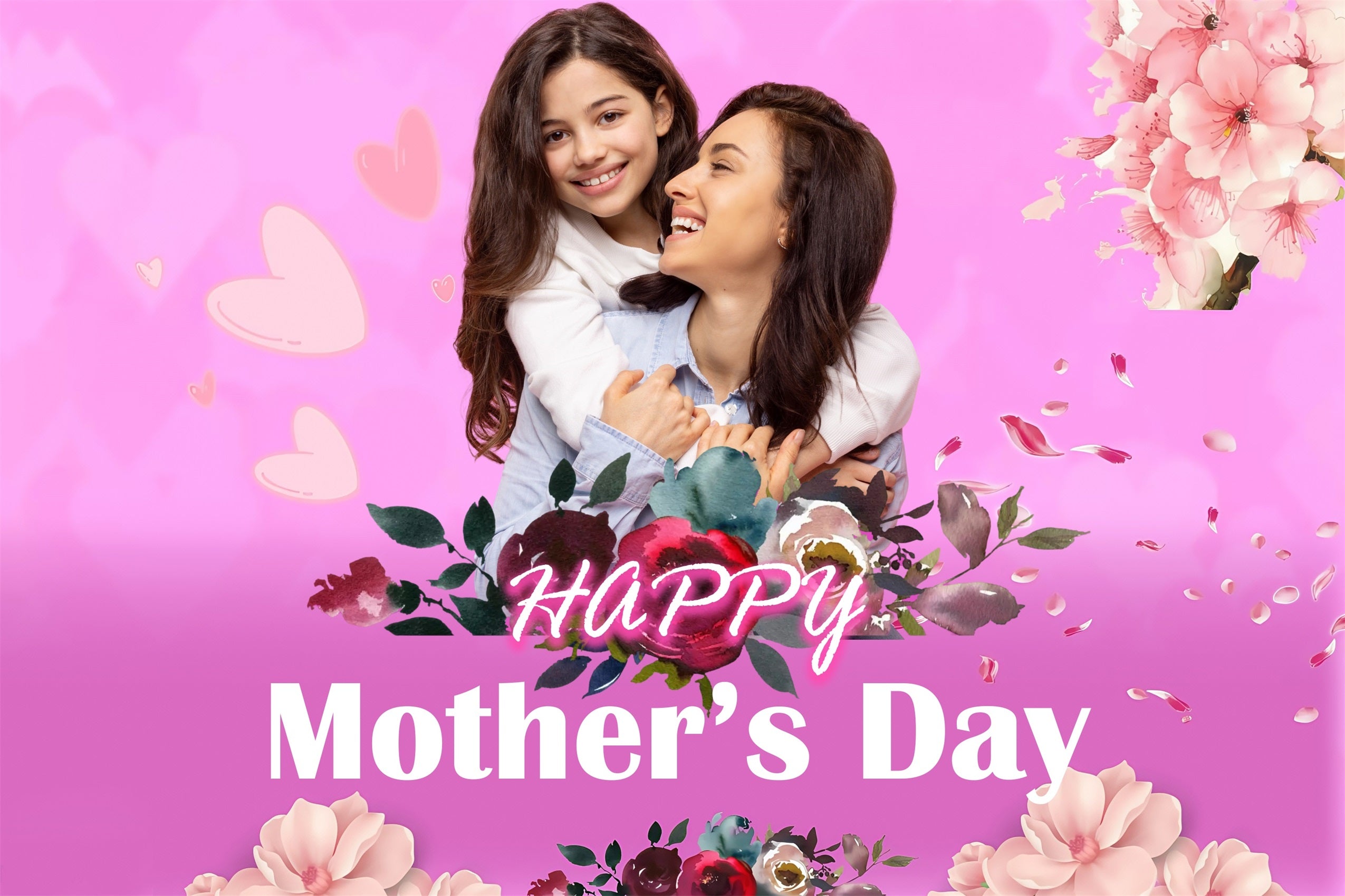 Mothers Day Backdrops Moments Surrounded Blooms Customized Backdrop UK MRR3-54