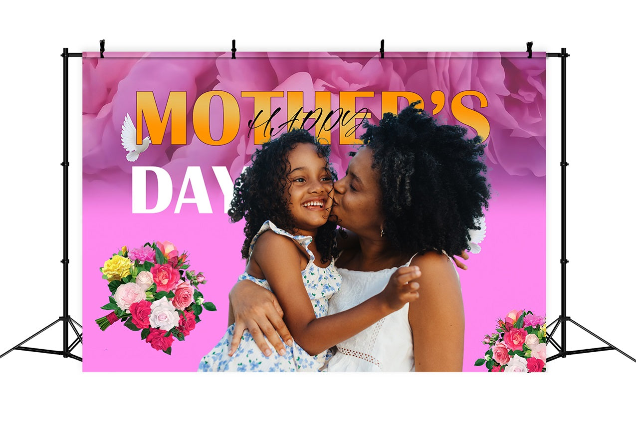 Mothers Day Backdrop Flowers Birds Love Personalized Backdrop UK MRR3-55