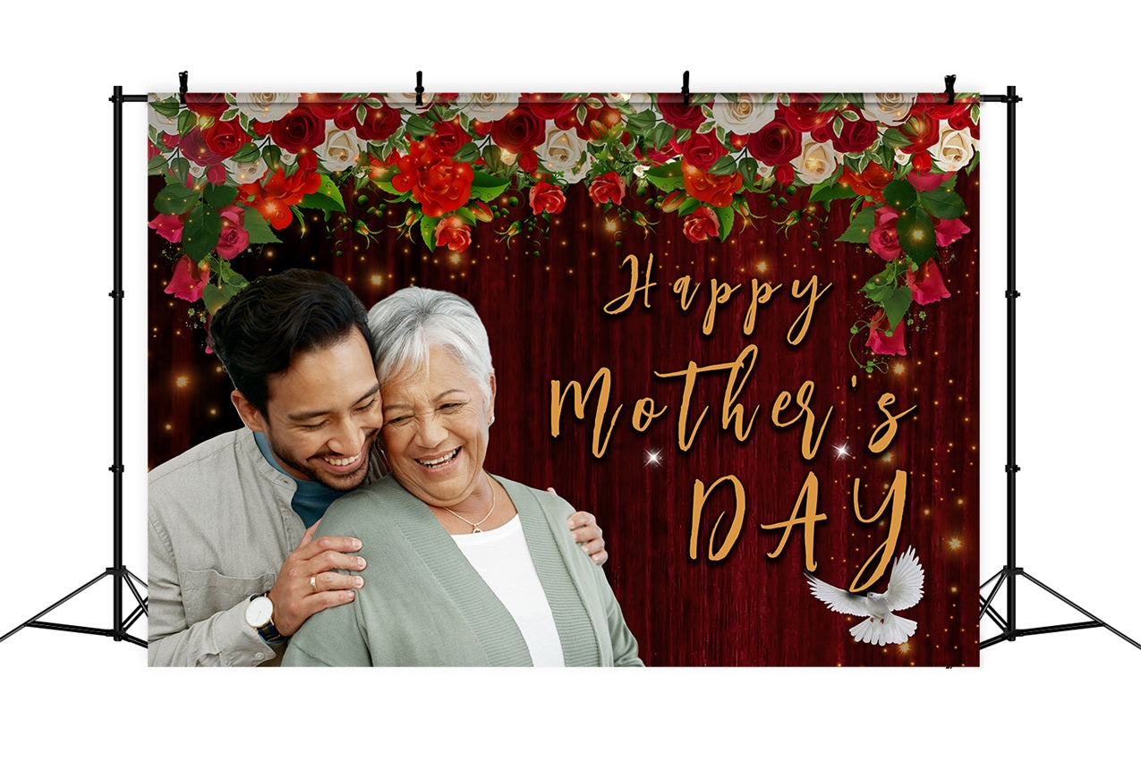 Mothers Day Photo Backdrop Flowering Roses Family Custom Backdrop UK MRR3-57