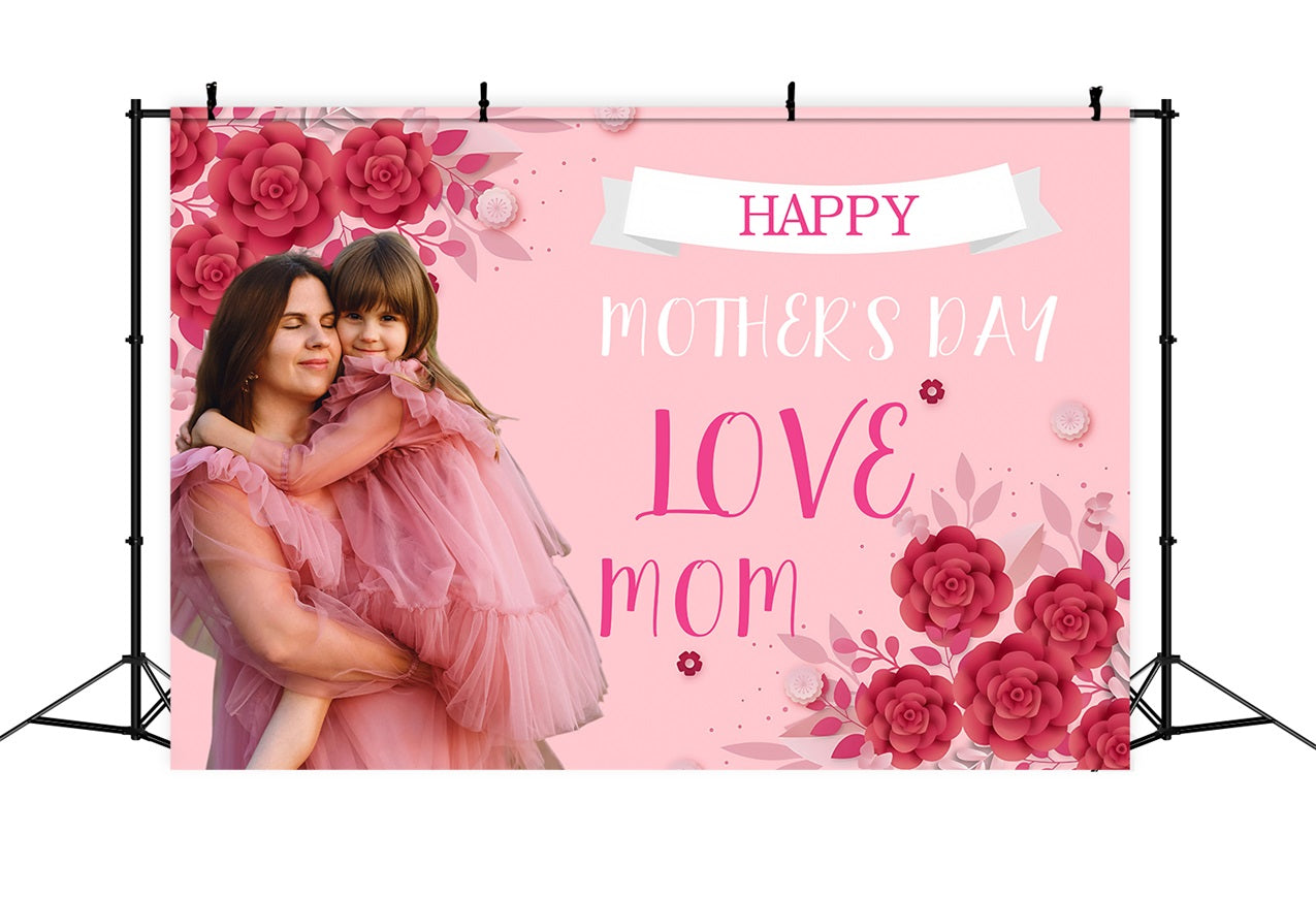 Mothers Day Backdrop Blossoming Love Floral Personalized Backdrop UK MRR3-59