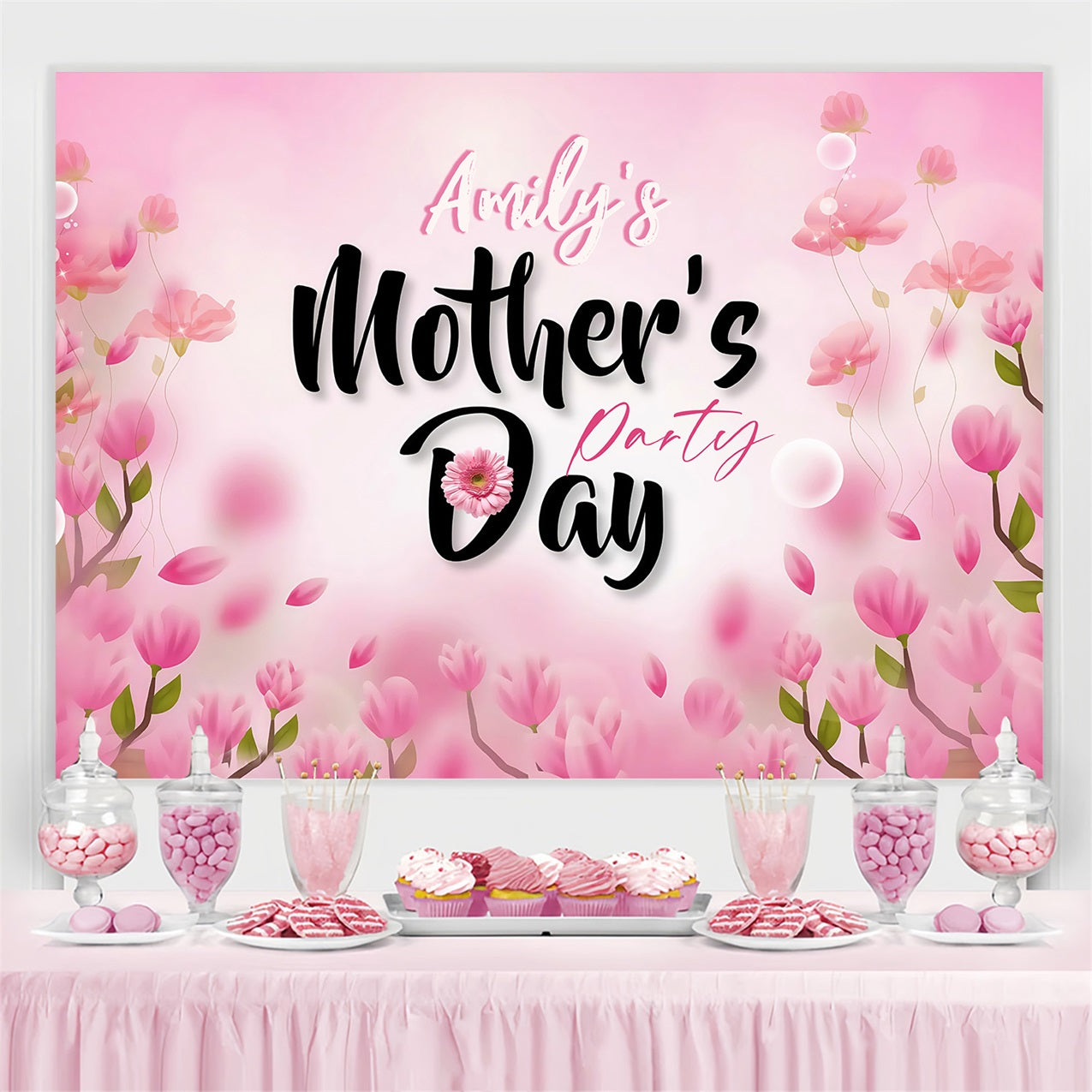 Mother's Day Backdrops Whimsical Tulip Bloom Personalised Backdrop UK MRR3-64