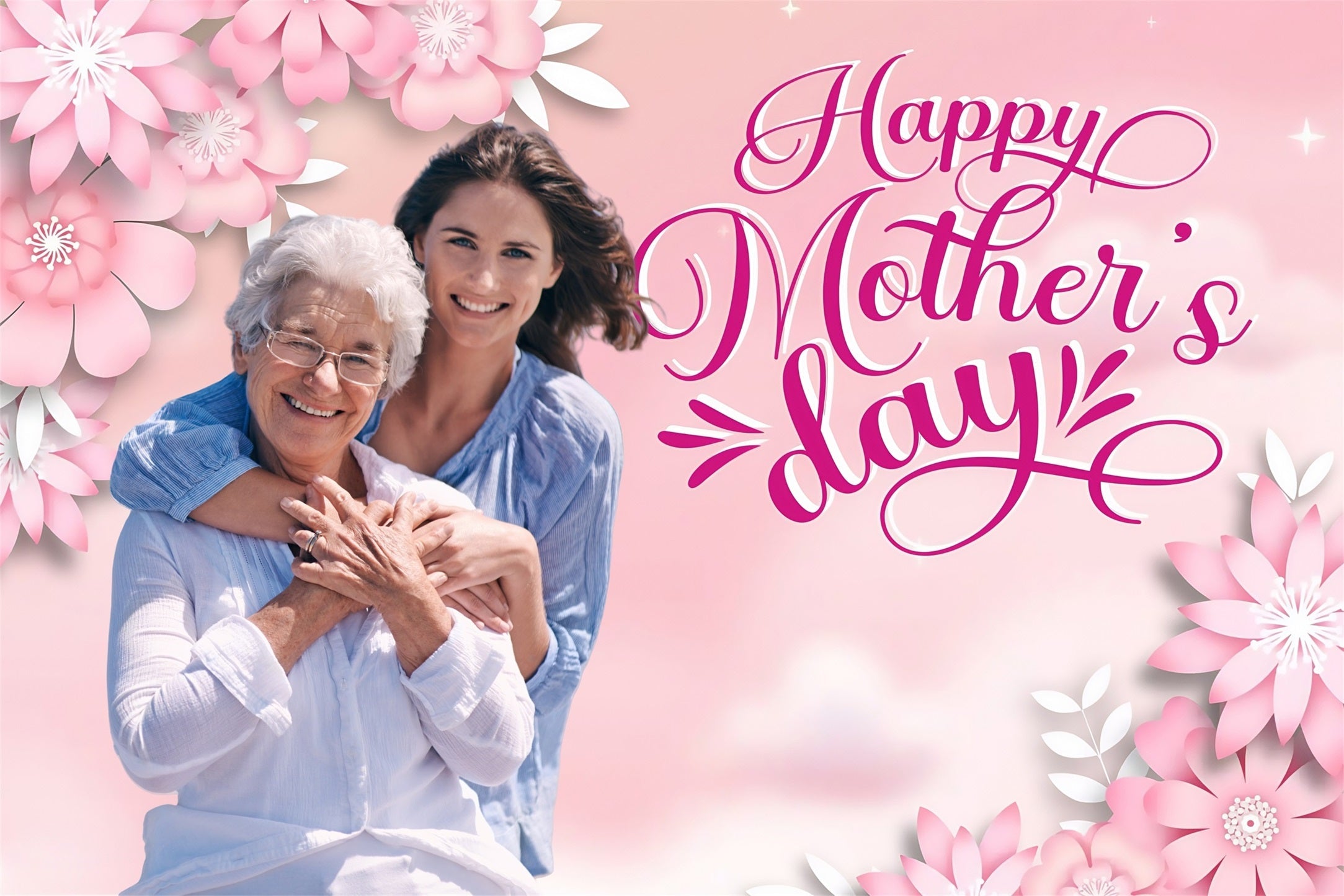 Mothers Day Backdrops Pink Petals Love Customized Backdrop UK MRR3-66