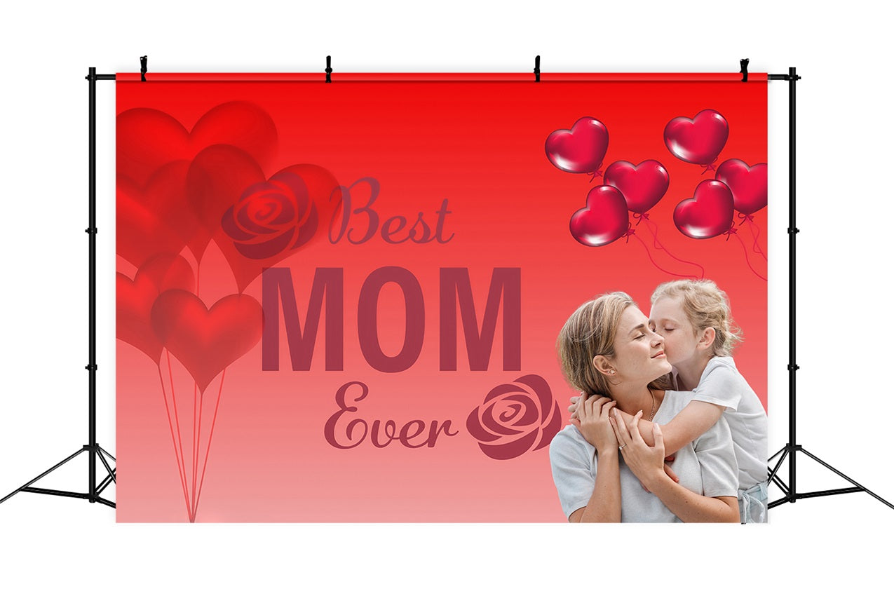 Mothers Day Photography Backdrops Red Heart Balloons Personalized Backdrop UK MRR3-68