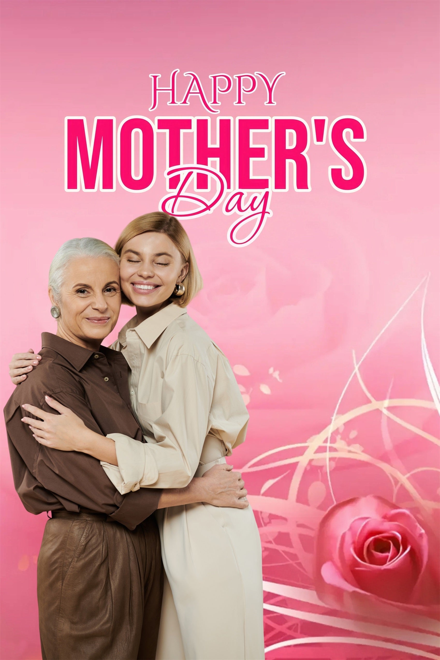 Backdrop For Mothers Day Classic Rose Celebration Personalised Backdrop UK MRR3-71