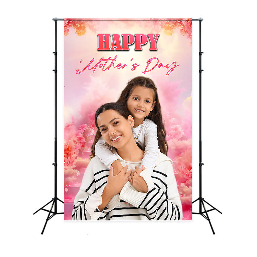 Mothers Day Photo Backdrops Pink Blossom Clouds Customized Backdrop UK MRR3-77
