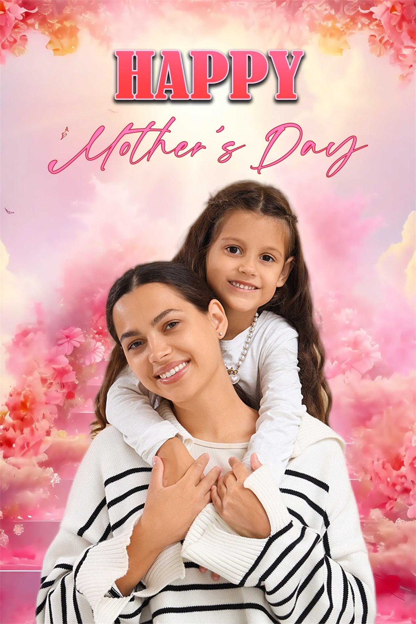 Mothers Day Photo Backdrops Pink Blossom Clouds Customized Backdrop UK MRR3-77