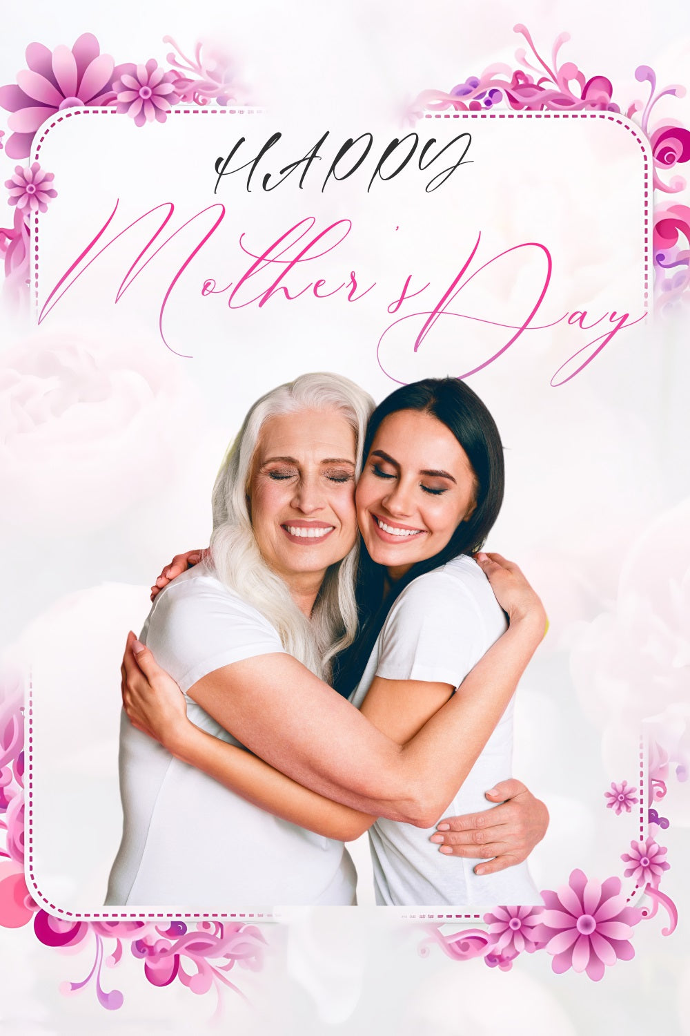Mothers Day Photo Backdrop Elegant Pink Blossom Personalized Backdrop UK MRR3-79