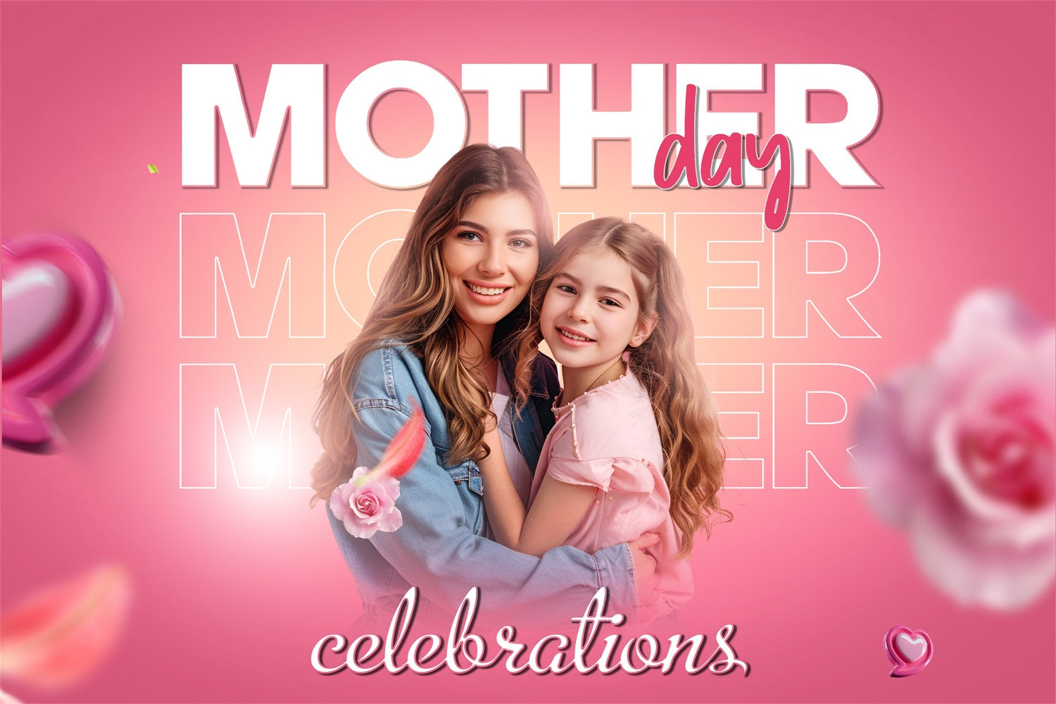 Mother's Day Photo Backdrop Pastel Floral Embrace Custom Backdrop UK MRR3-81