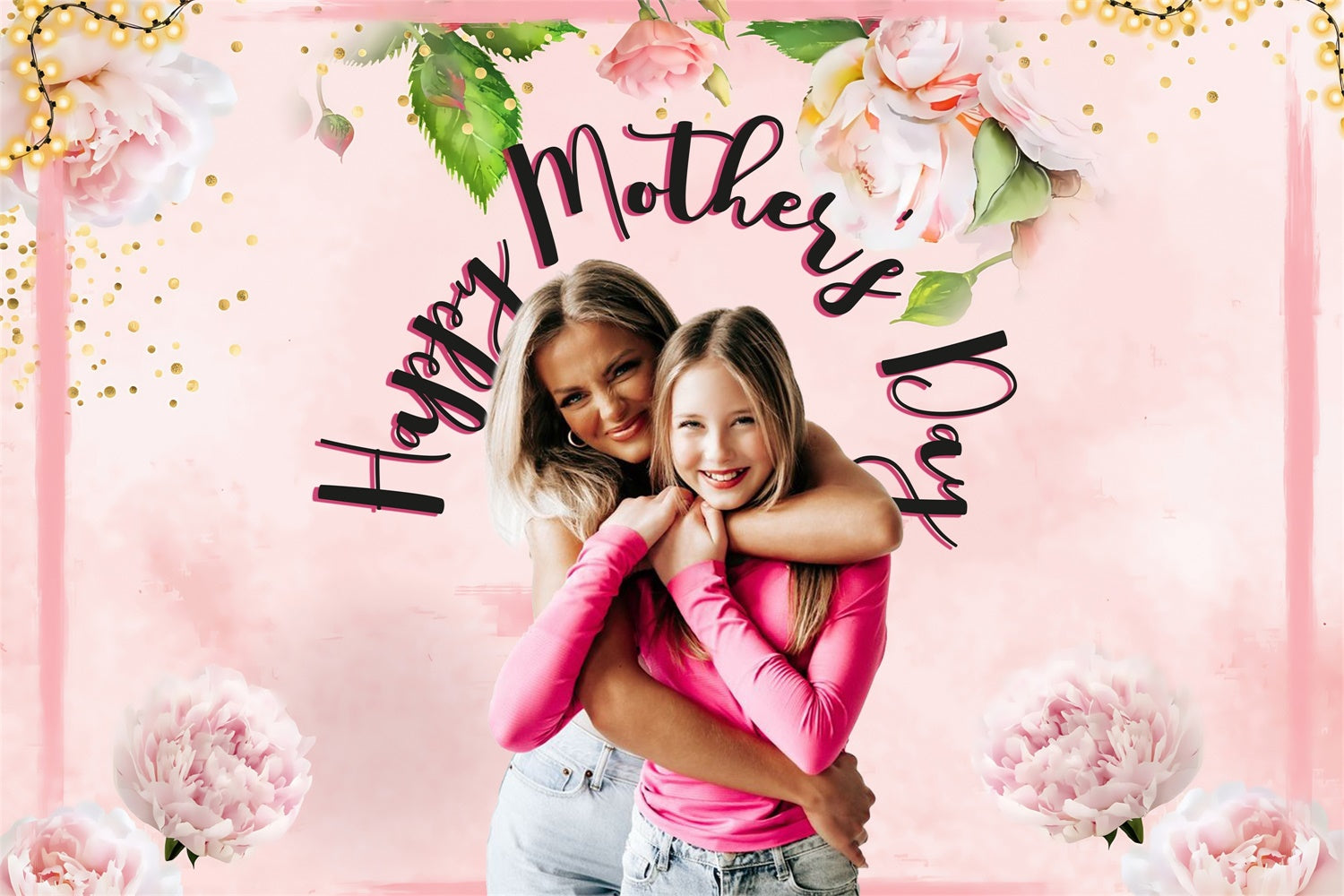 Mothers Day Backdrop Ideas Blush Flower Glow Customized Backdrop UK MRR3-87