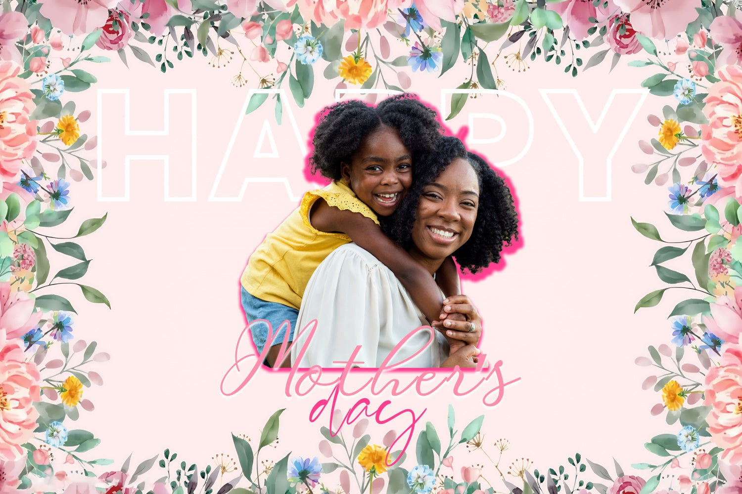 Mothers Day Backdrops Pastel Blooms Celebration Custom Backdrop UK MRR3-89
