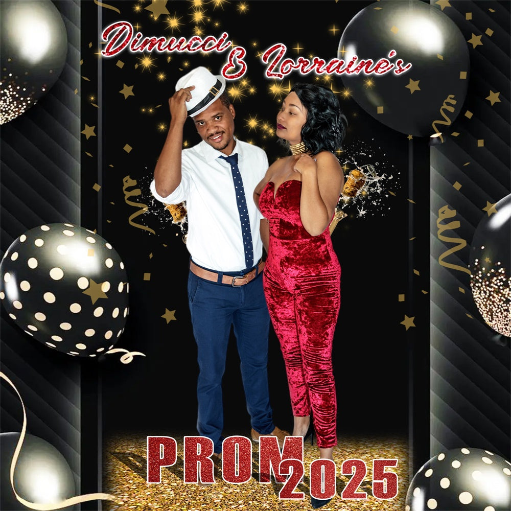 Prom Photo Backdrop Polka Dot Balloon Customized Graduation Party Backdrop UK MRR5-59