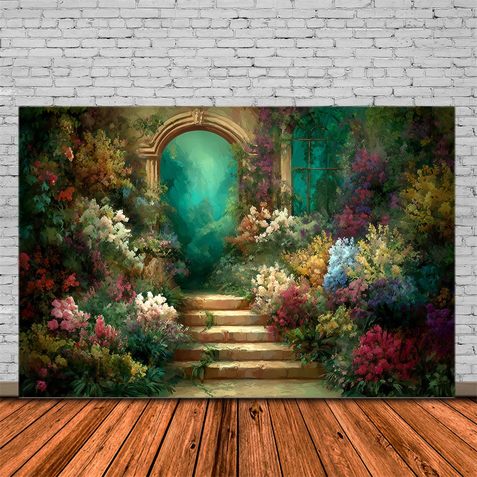 Artistic Backdrop Hidden Courtyard Bloom Beautiful Backdrop UK MRR7-194
