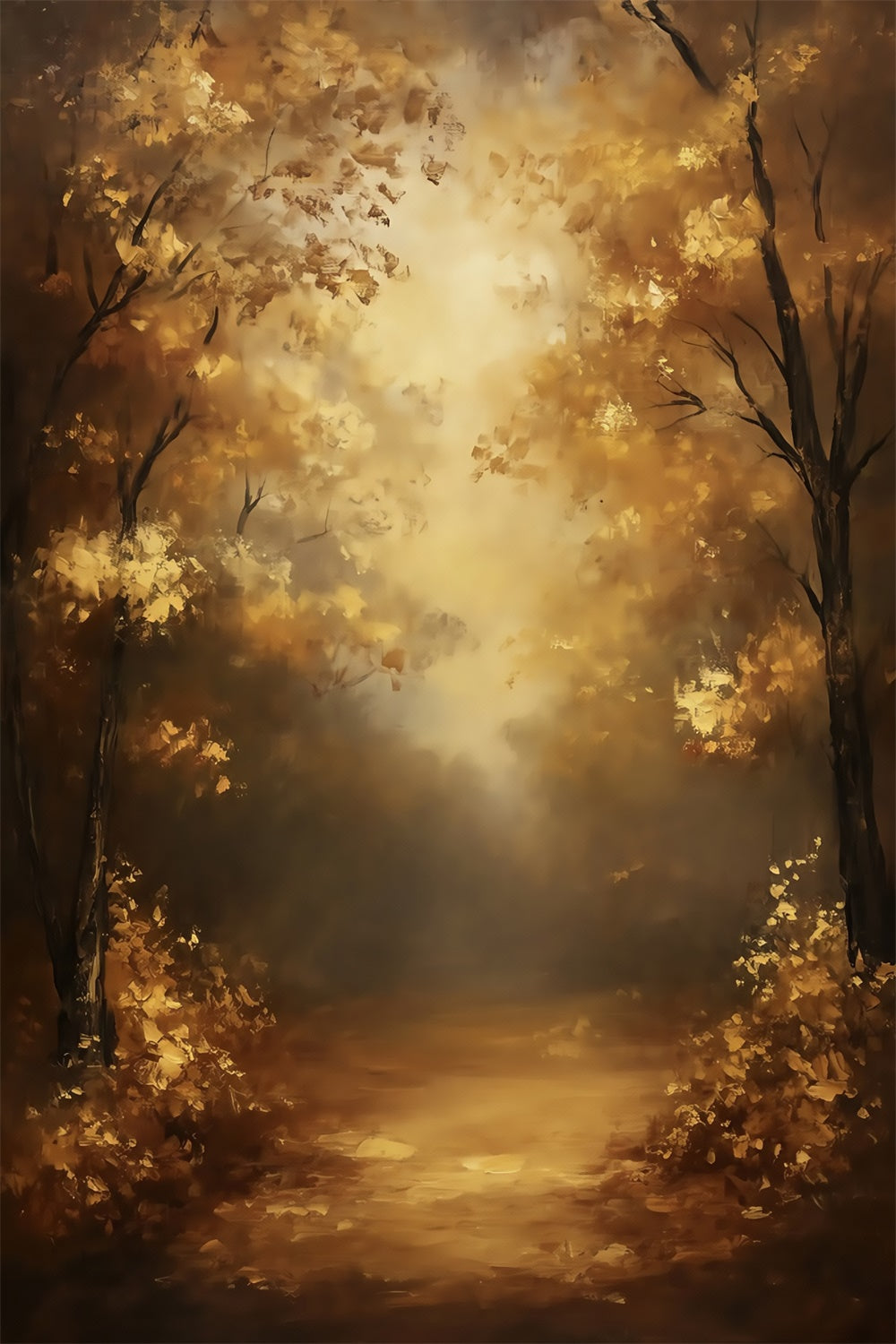 Oil Painting Photography Backdrop Amber Forest Glow Backdrop UK MRR7-210