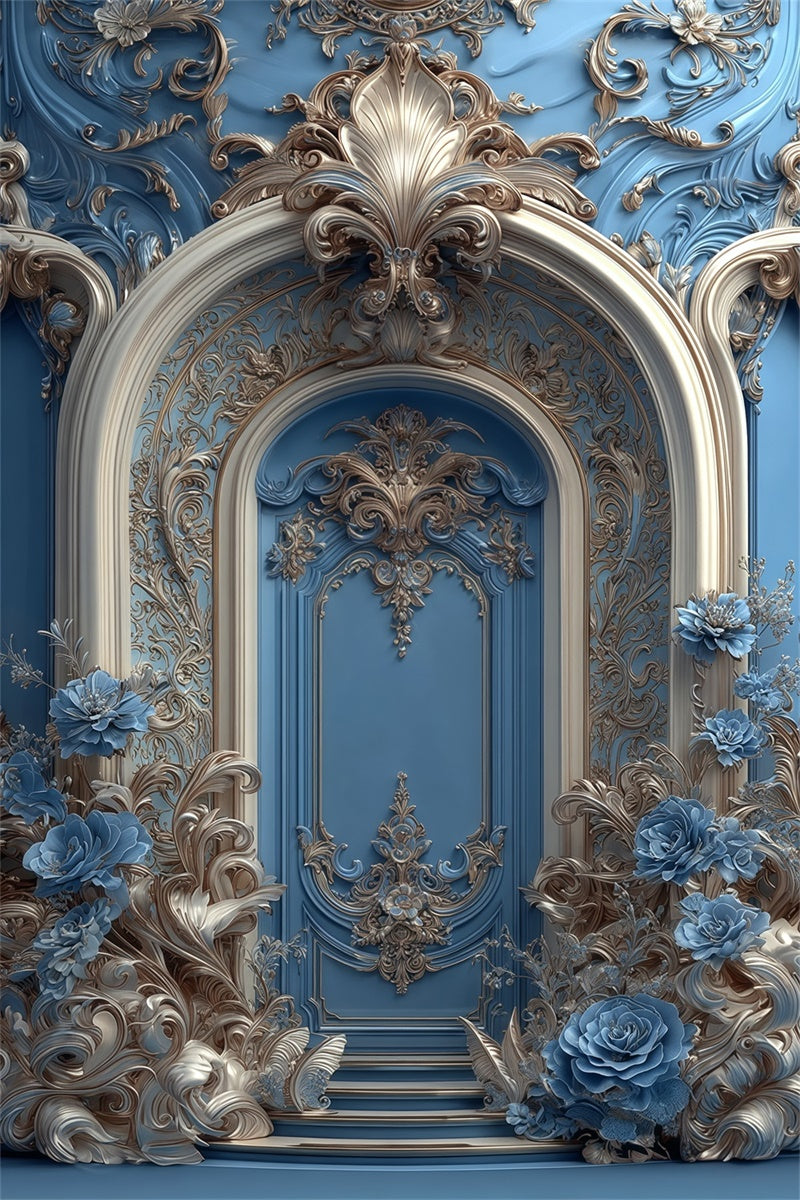 Vintage Backdrop Sapphire Garden Wall Rococo Backdrop UK MRR7-237
