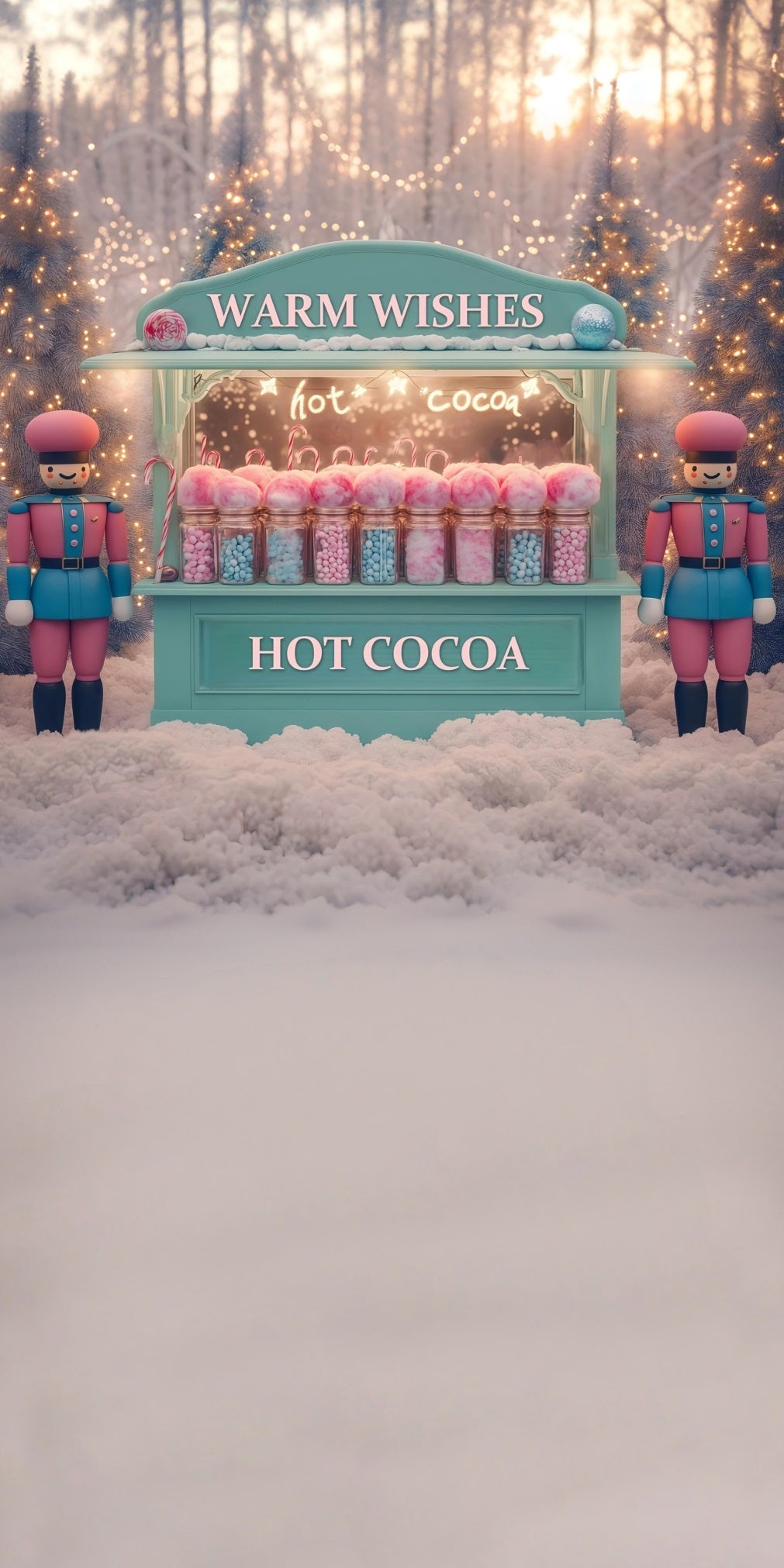 Holiday Backdrop Fantasy Nutcracker Hot Cocoa Candy Store Christmas Backdrops 10x10 UK MRR8-110