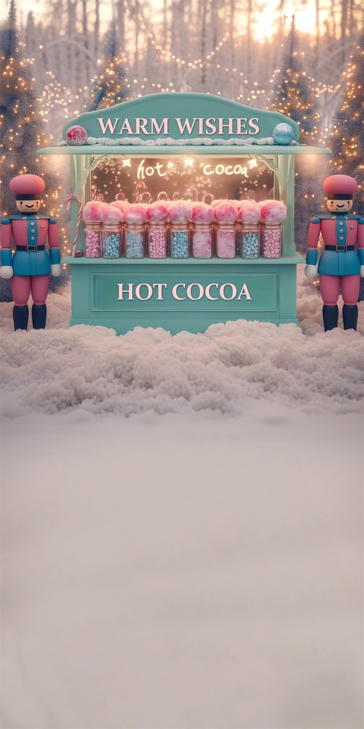 Holiday Backdrop Fantasy Nutcracker Hot Cocoa Candy Store Christmas Backdrops 10x10 UK MRR8-110