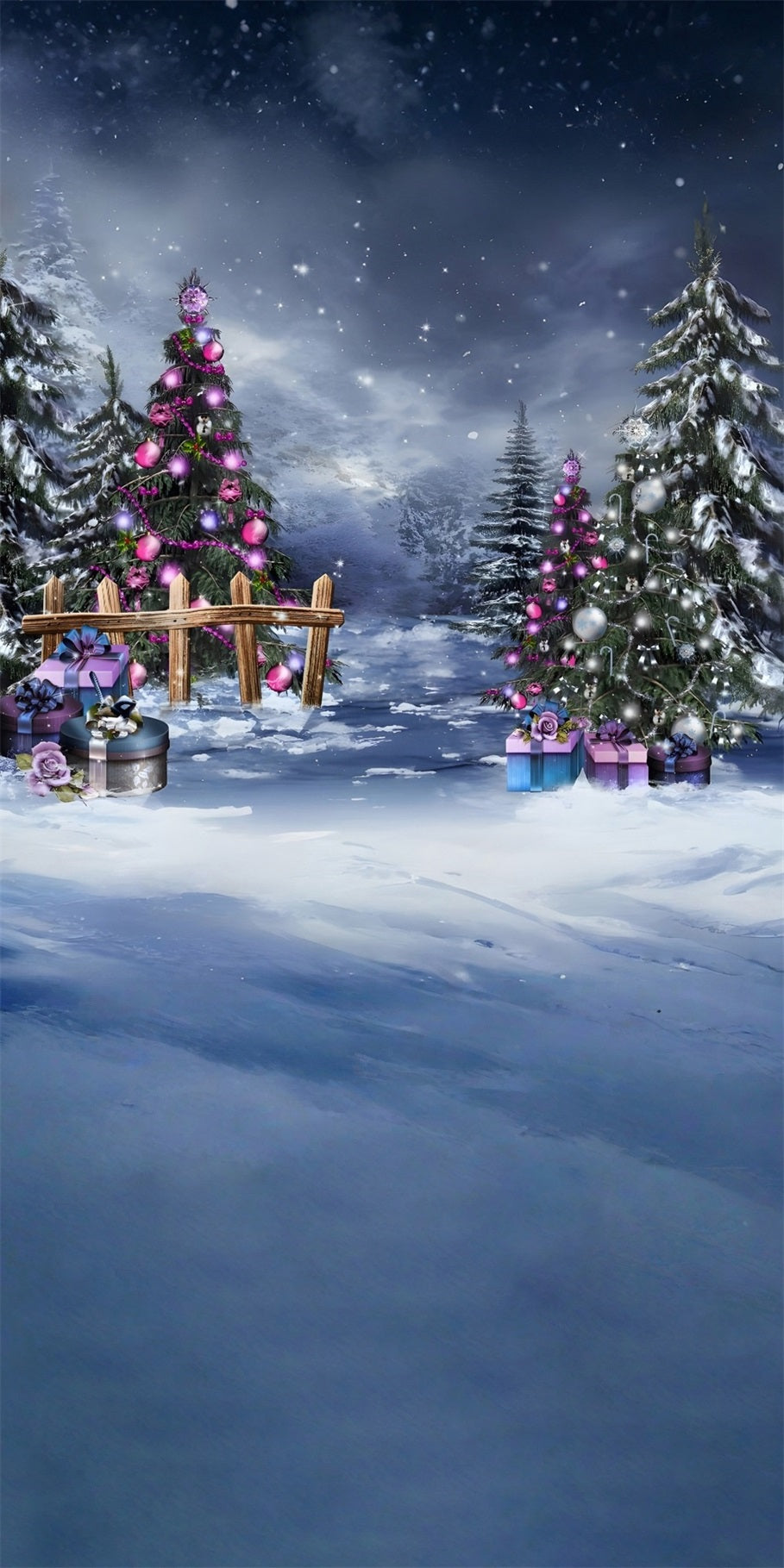 Christmas Tree Backdrop Purple Christmas Decorations Cedar Grove Christmas Photography Backdrops UK MRR8-126