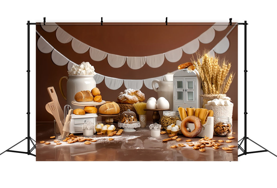 Smash Cake Backdrop Bakery Bread Rustic Display Birthday Photo Backdrop UK MRR8-268