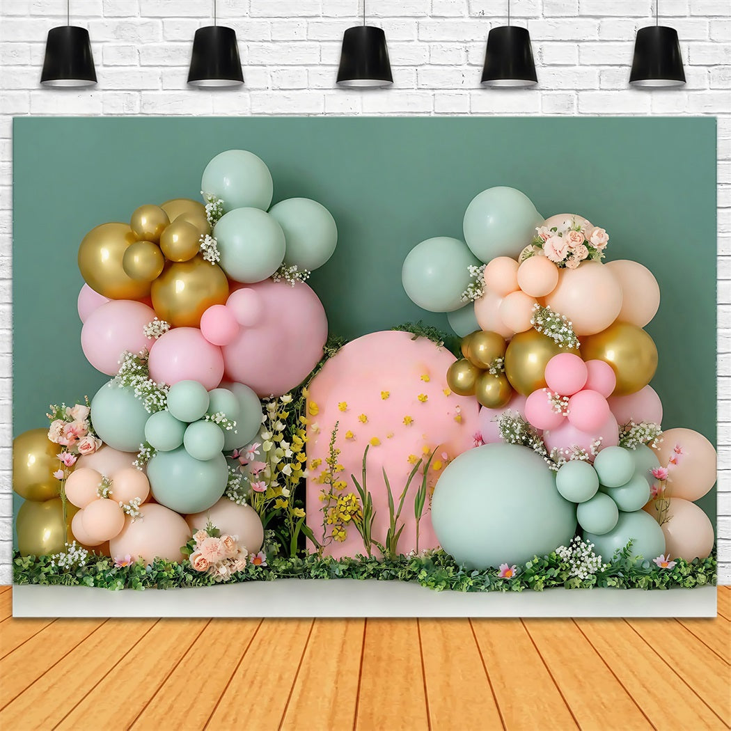 Cake Smash Backdrop Balloon Flower Arch Decoration Birthday Backdrop UK MRR8-270