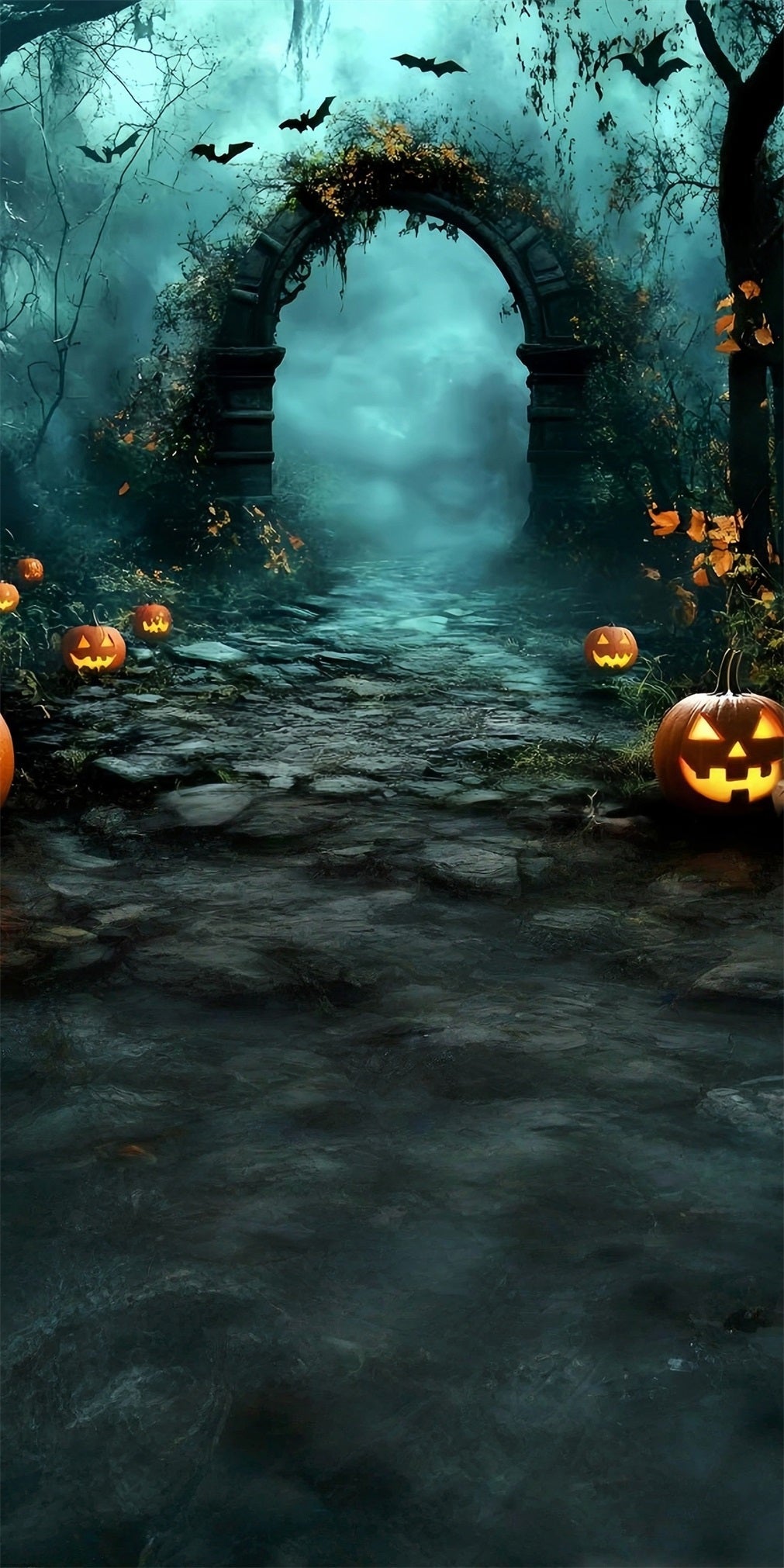 Halloween Backdrop Ideas Vine Covered Arches Misty Sweep Backdrop UK MRR8-61