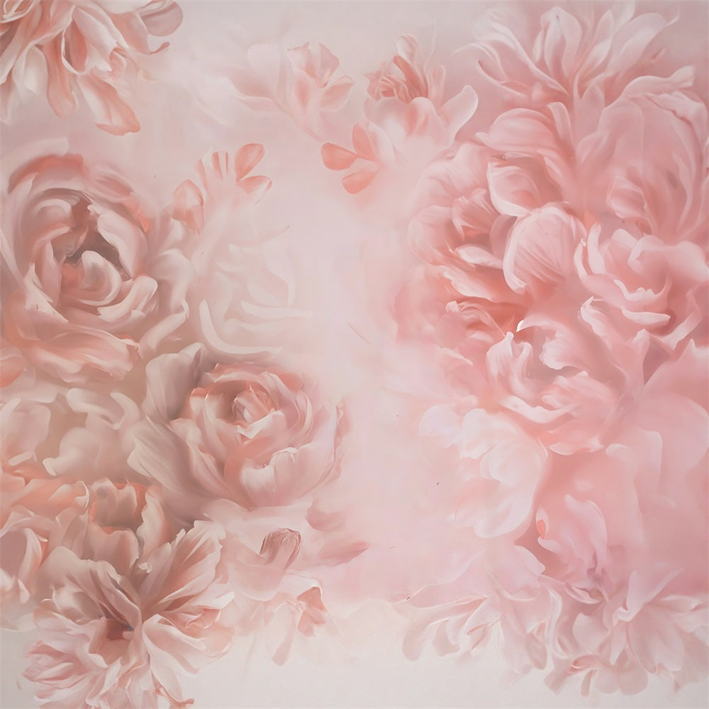 Floral Backdrop Soft Pink Blooming Petals Flower Photo Backdrop UK MRR9-111