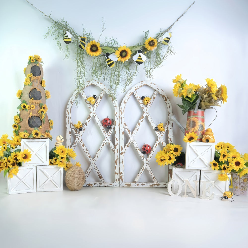 Children Backdrops Rustic Sunflower Garden Newborn Photo Backdrop UK MRR9-112