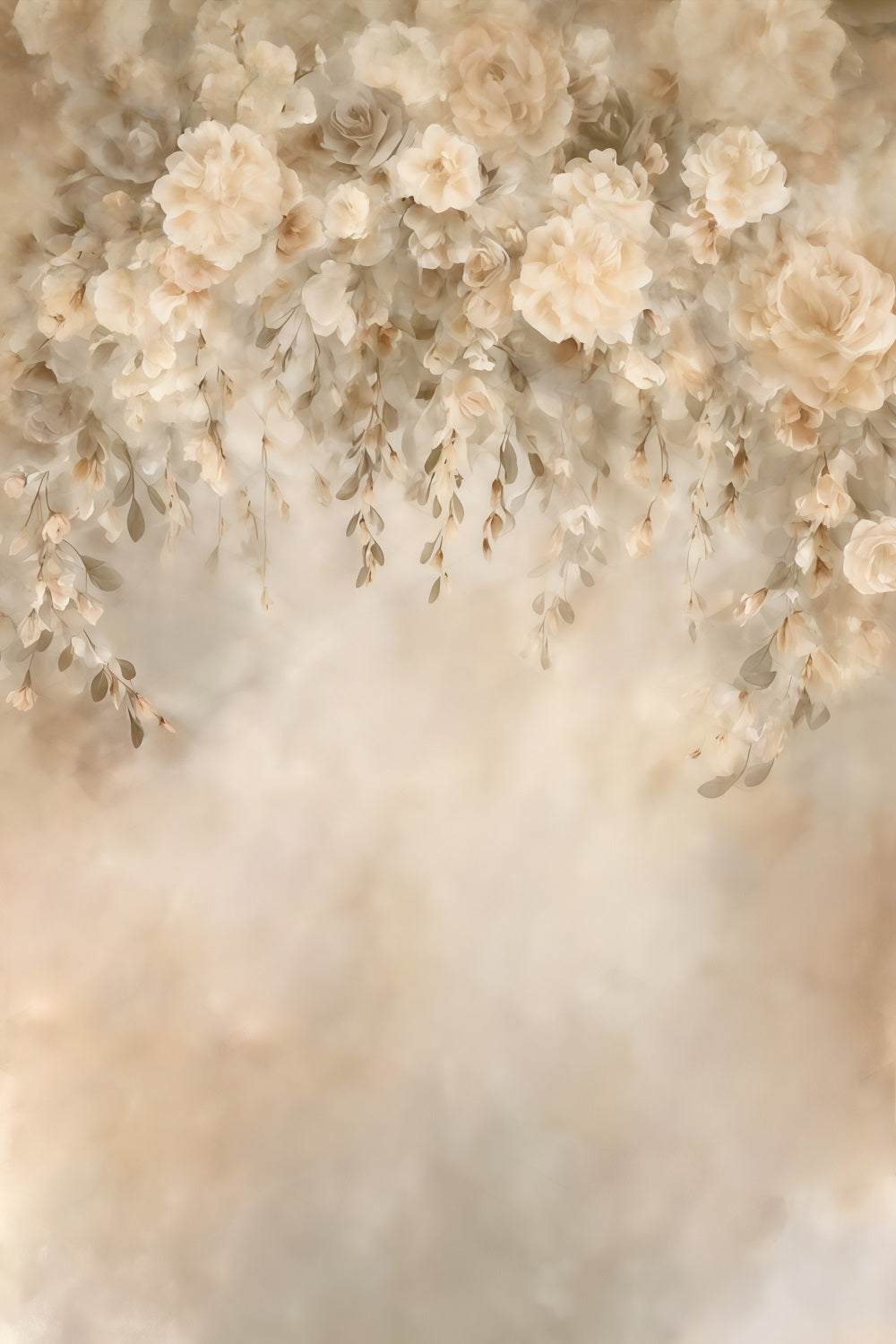 Vintage Backdrop Beige Hanging Floral Cascade Classic Photo Backdrop UK MRR9-115