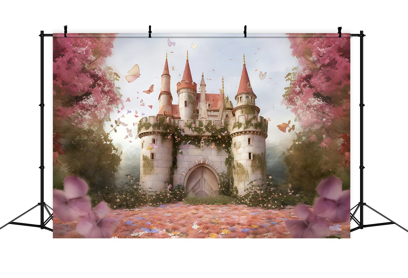 Castle Backdrop Fairy Tale Butterfly Castle Newborn Backdrop UK MRR9-118