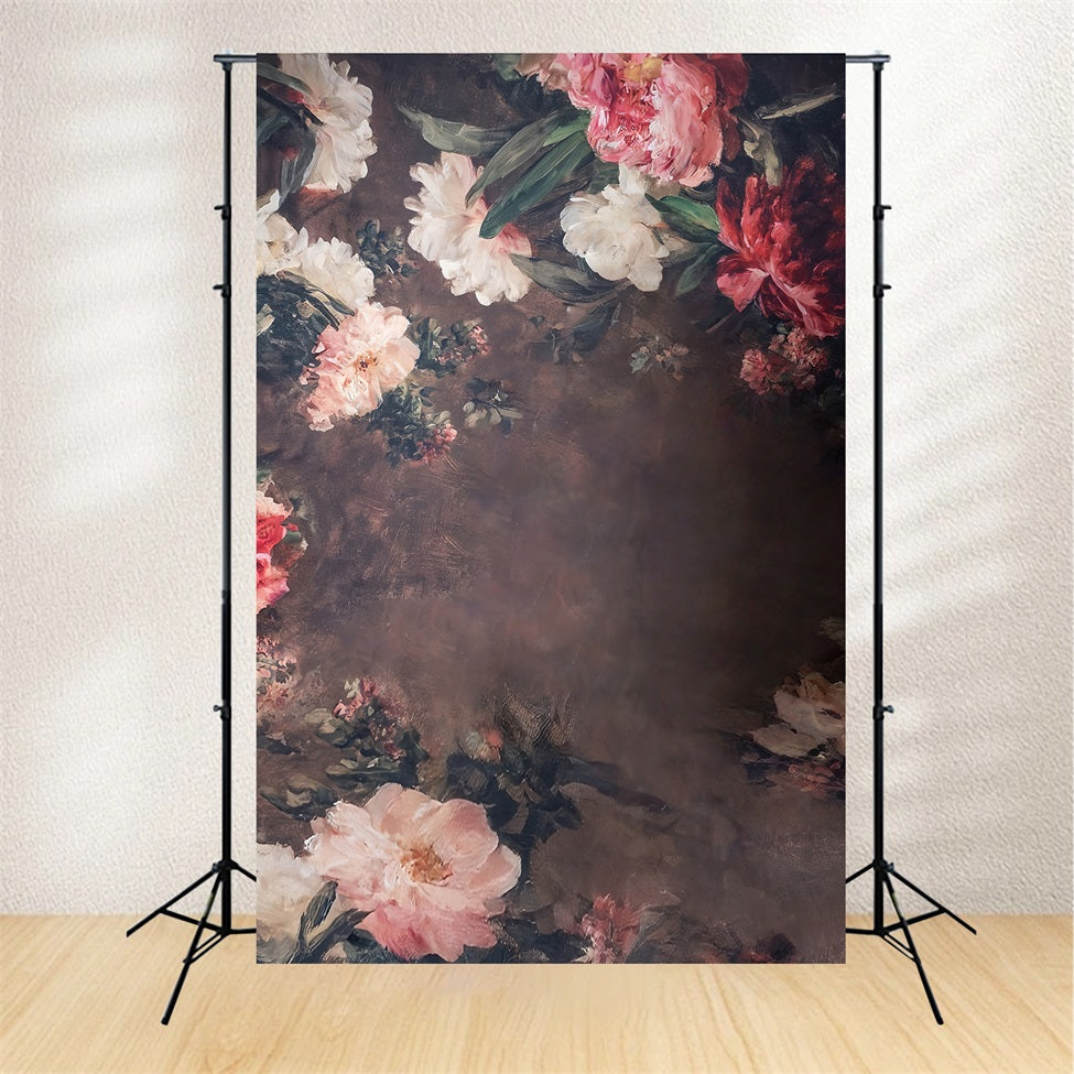 Flower Backdrop Vintage Painted Floral Elegance Floral Photo Backdrop UK MRR9-122