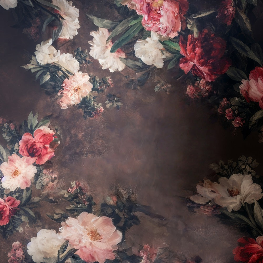 Flower Backdrop Vintage Painted Floral Elegance Floral Photo Backdrop UK MRR9-122