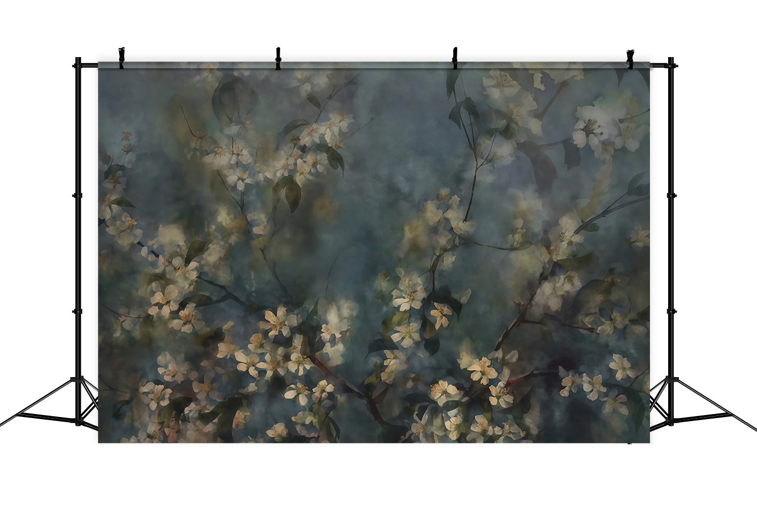 Flower Photography Backdrop Dark Blue Blossom Branches Floral Backdrop UK MRR9-124
