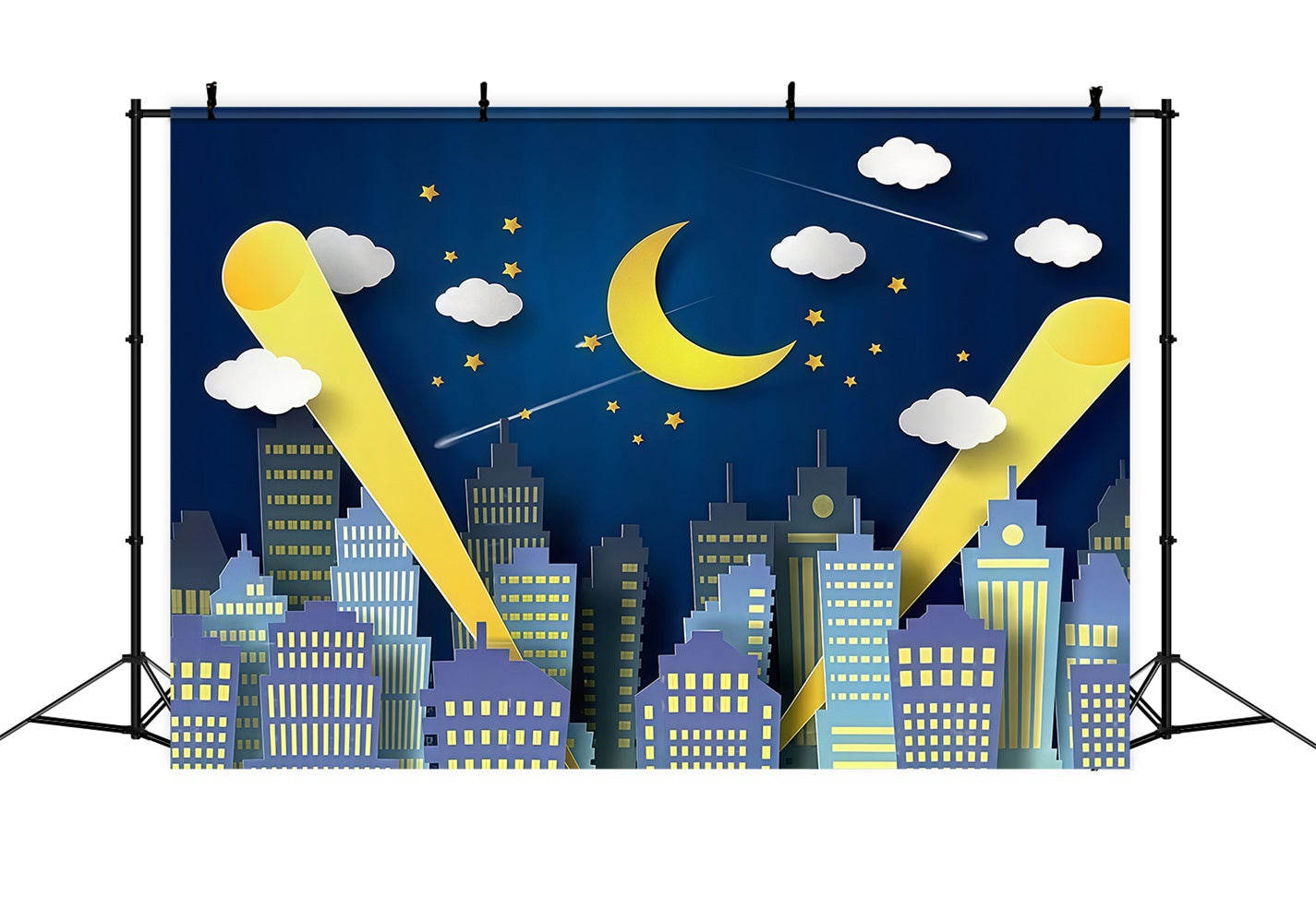 Newborn Photography Backdrops Night City Skyline Moonlight Children Backdrop UK MRR9-128