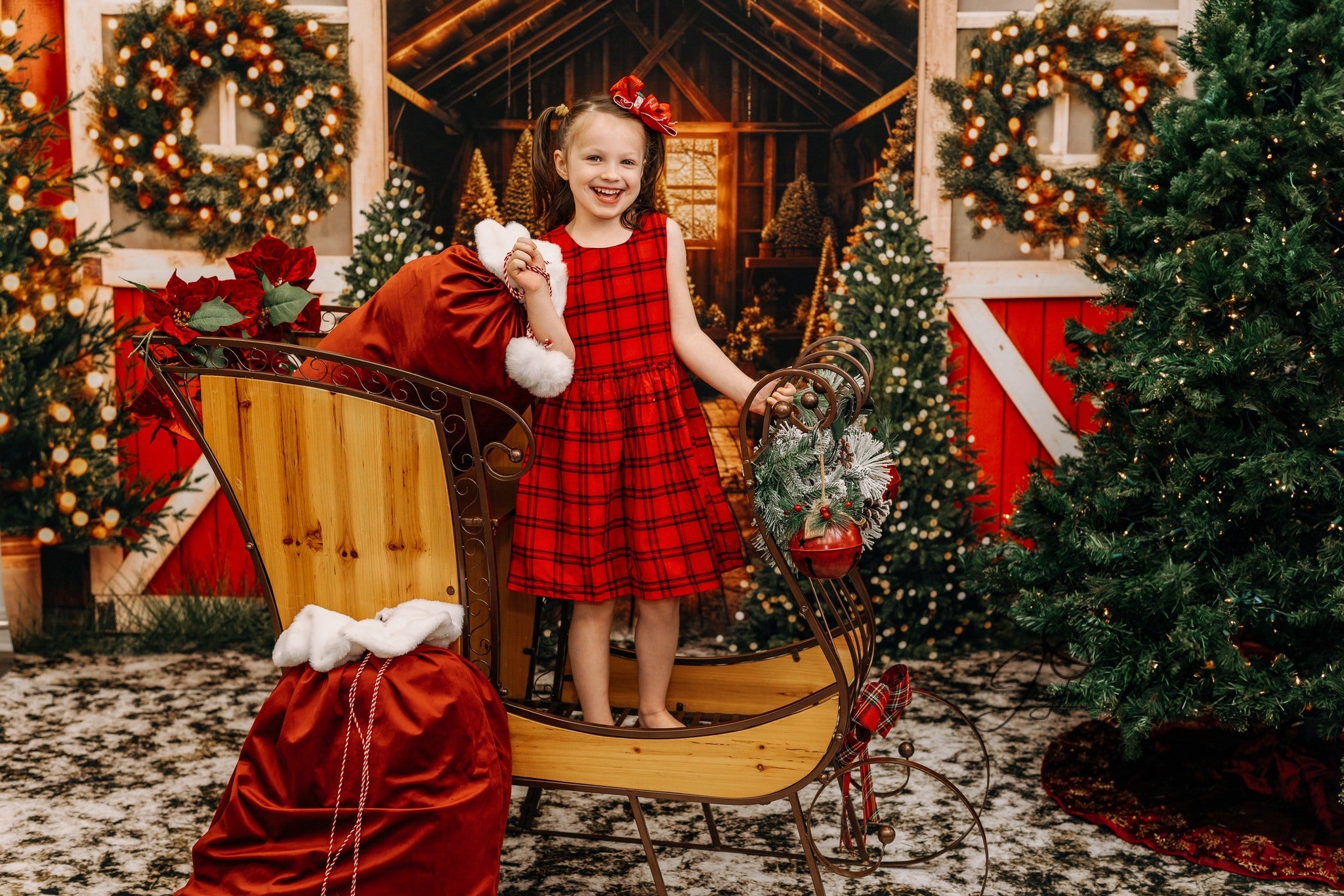 Tree Farm Backdrop Christmas Tree Barn Lights Christmas Backdrop UK MRR9-13