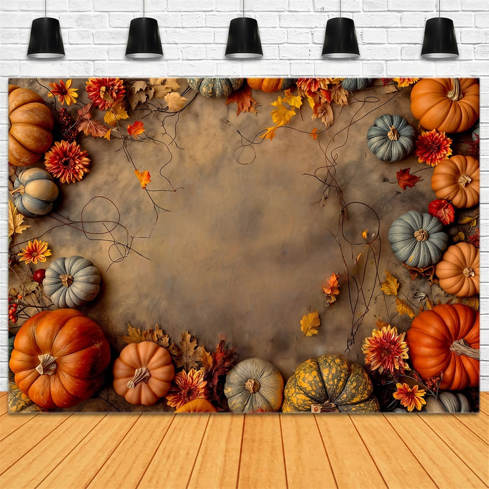 Autumn Photo Backdrop Pumpkin Harvest Autumn Arrangement Fall Backdrop UK MRR9-132