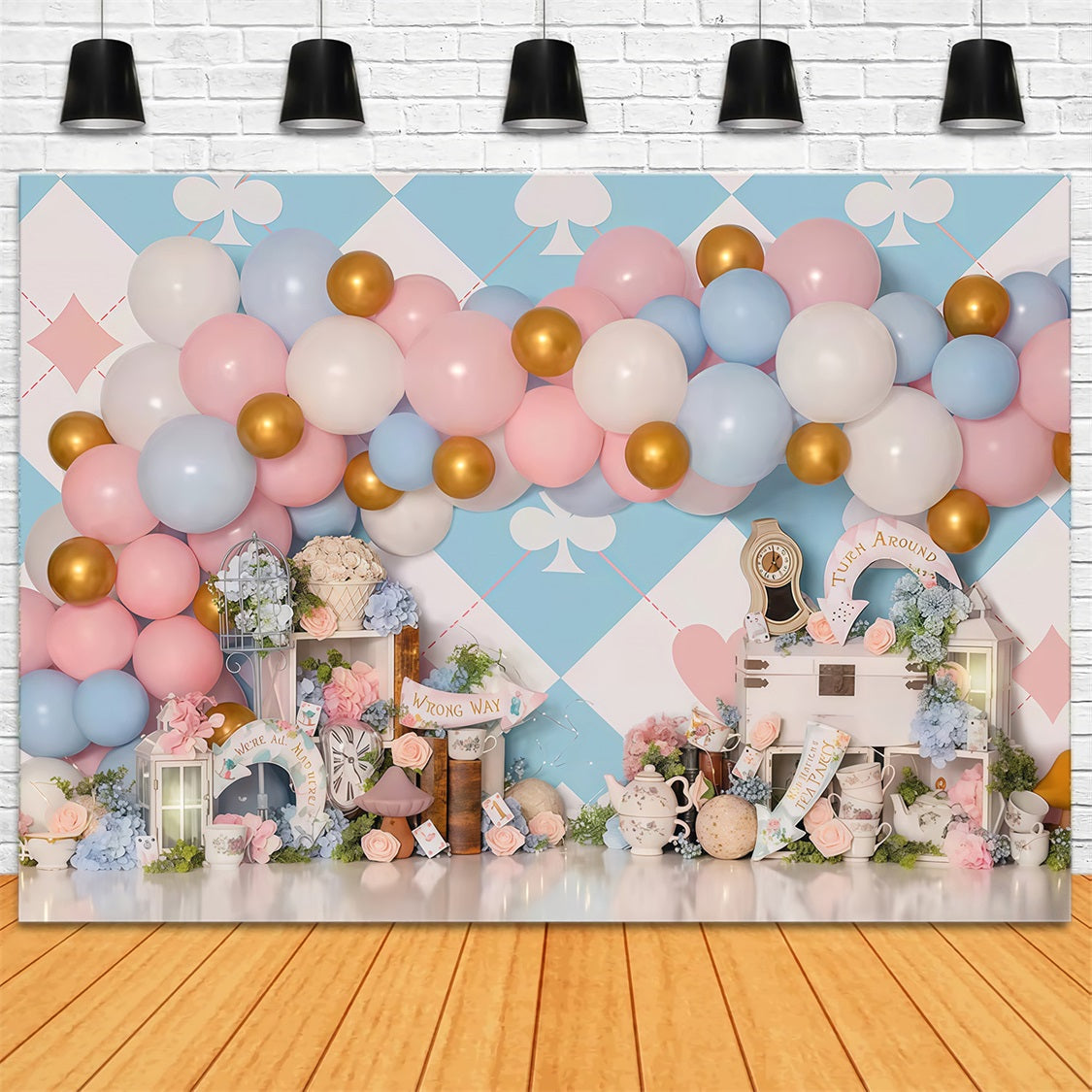 Newborn Photo Backdrop Pastel Wonderland Balloon Children Backdrop UK MRR9-133