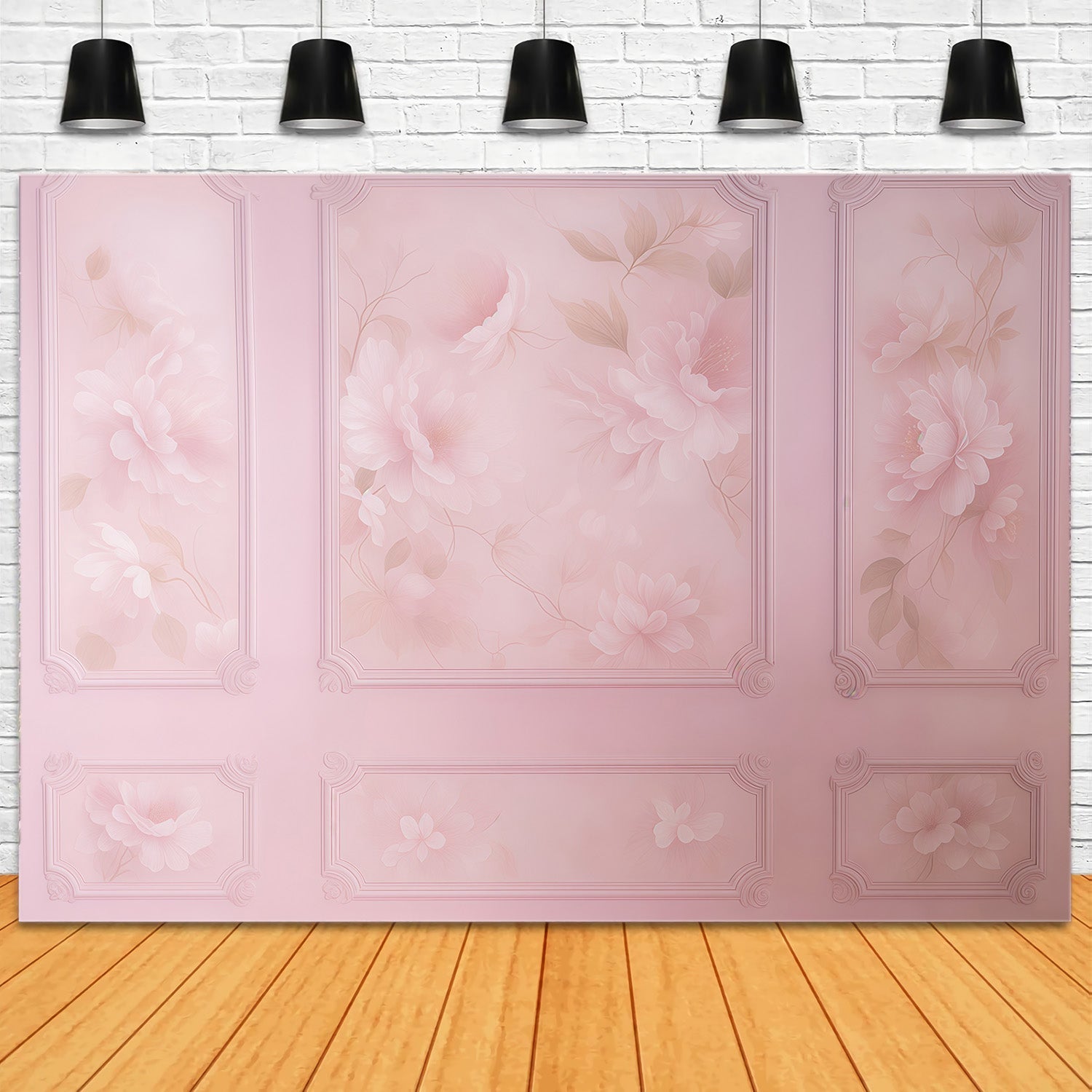 Vintage Wall Backdrop Pink Floral Elegant Wall Panels Vintage Backdrop UK MRR9-134