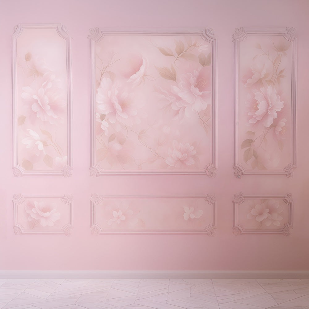 Vintage Wall Backdrop Pink Floral Elegant Wall Panels Vintage Backdrop UK MRR9-134