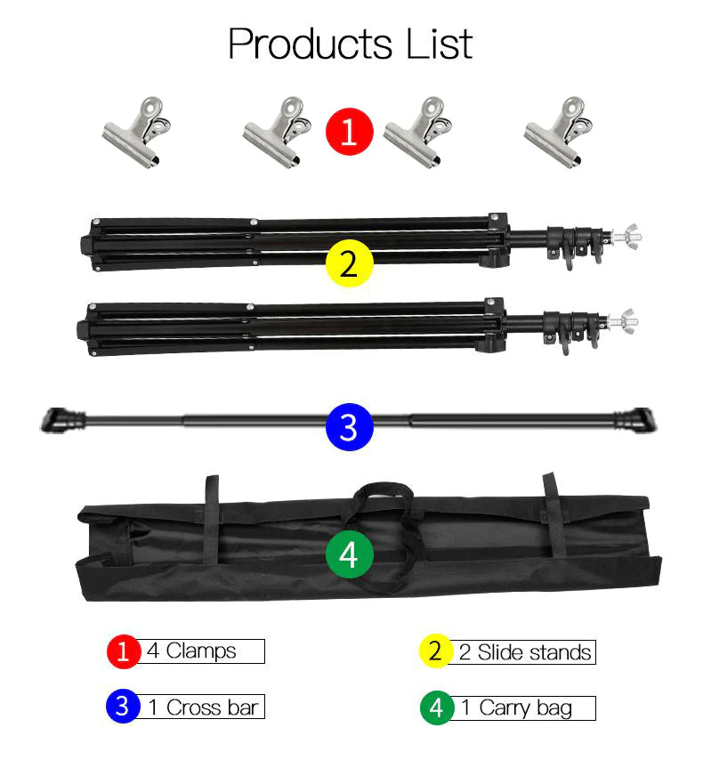 Backdrop UK Stand Kit Adjustable Background Support System Stand Kit PR2