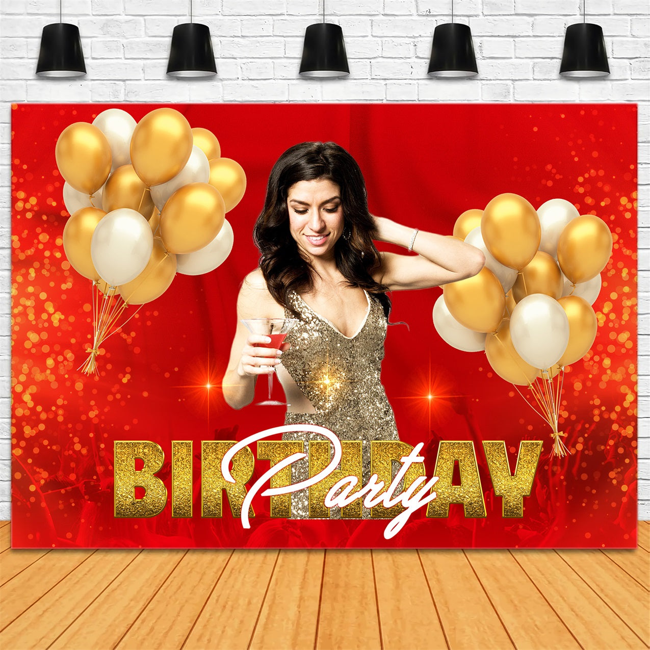 Customize Backdrop For Birthday Red Balloon Setting Backdrop UK RR1-98