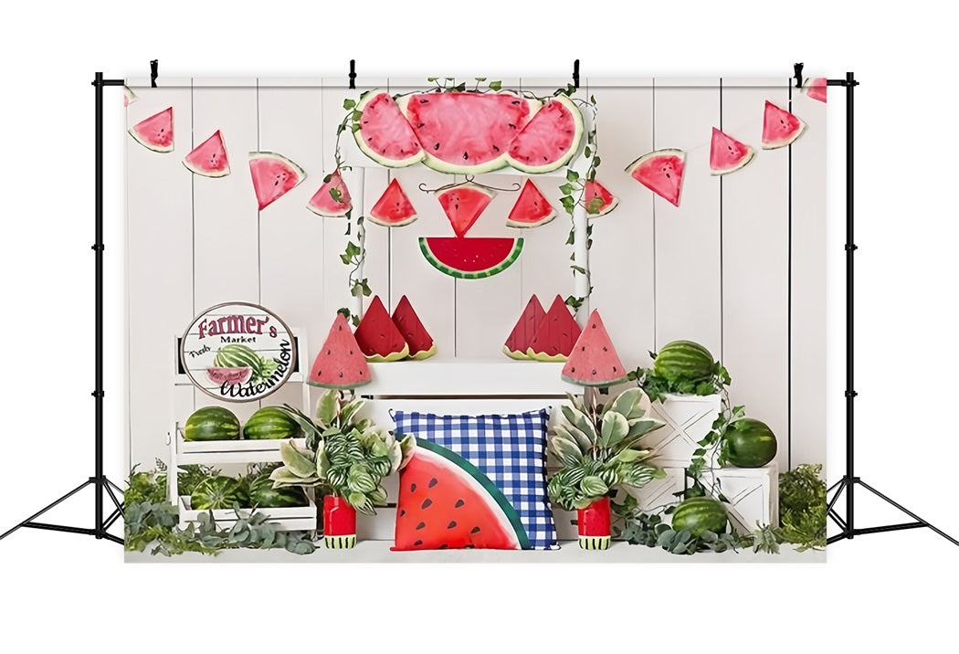 Summer Boardwalk Watermelon Market Backdrop RR3-13