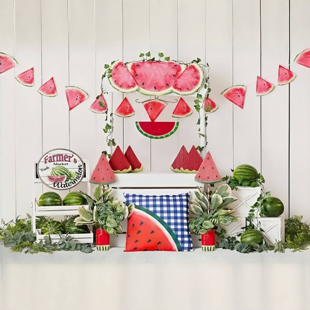 Summer Boardwalk Watermelon Market Backdrop RR3-13