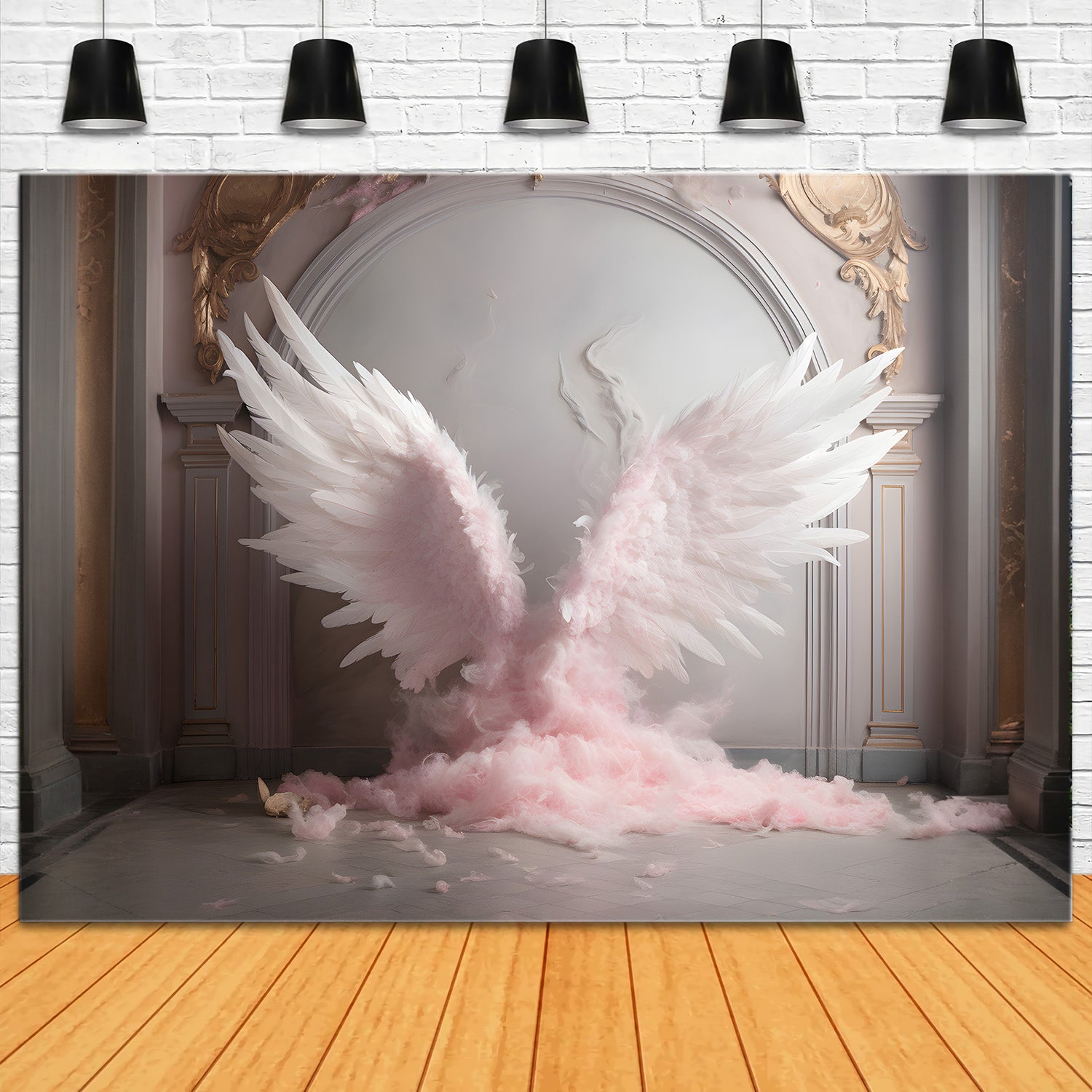 DBackdrop Palace Sacred Pink Angel Wings Backdrop RR4-17