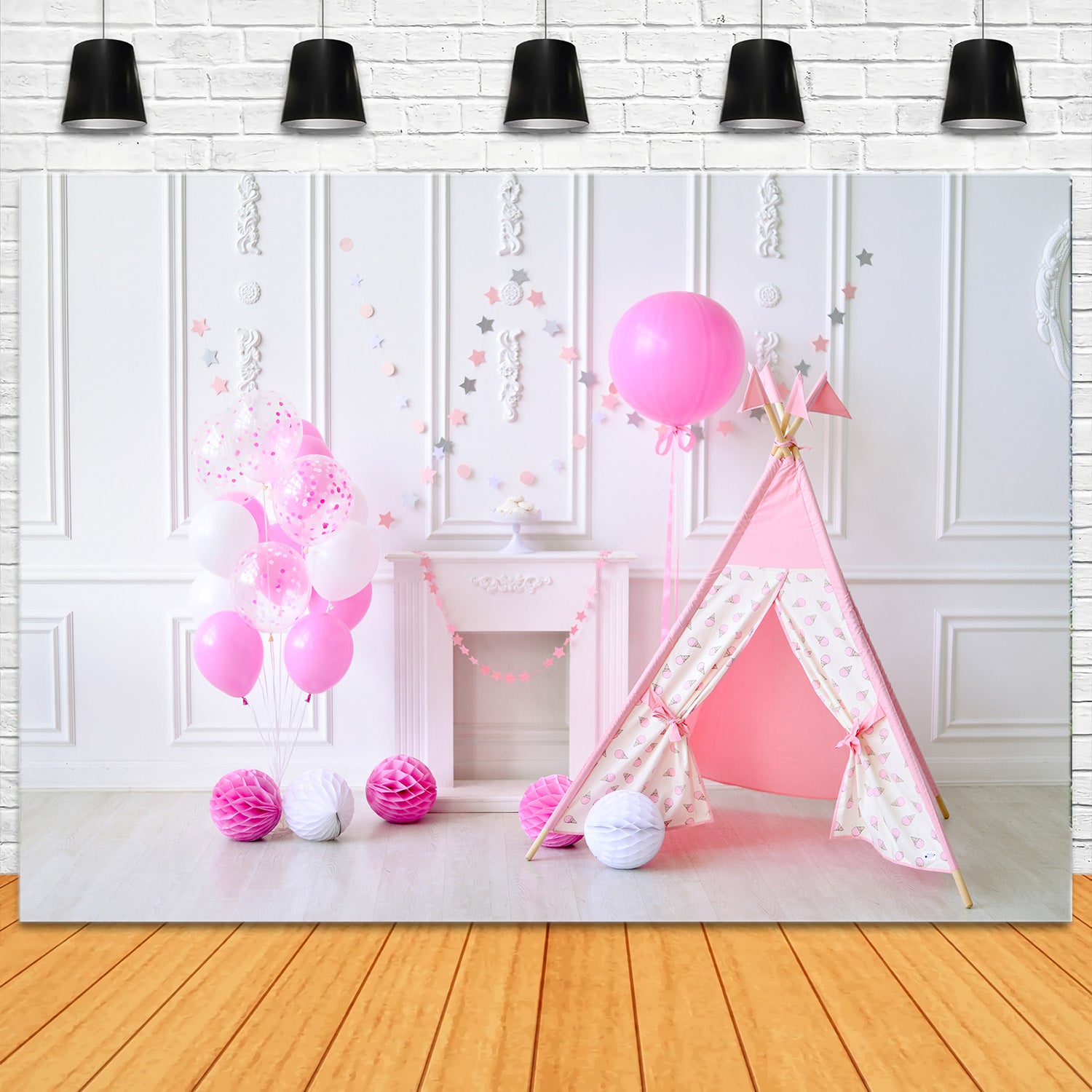 Baby Birthday Cake Smash Pink Backdrop UK RR5-37