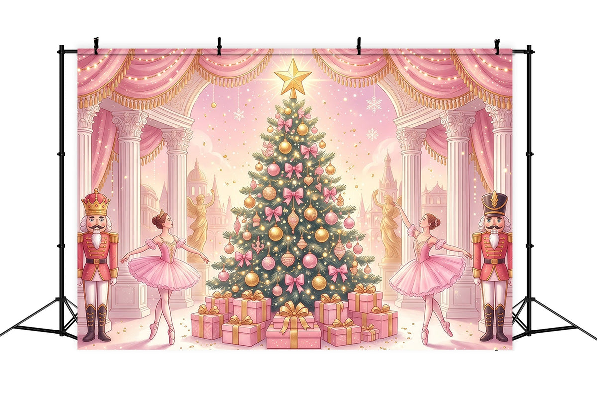 Nutcracker Photo Backdrop Pink Ballet Display Photography Backdrops Christmas UK RR610-164