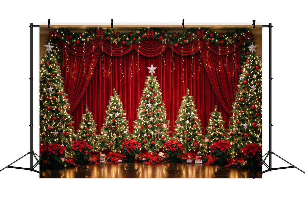 Christmas Backdrop for Photography Velvet Curtain Tree Display Christmas Stage Backdrops UK RR610-99