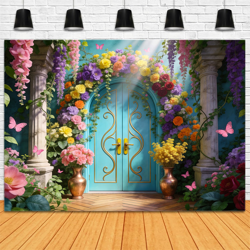 Garden Backdrop Floral Palace Doorway Elegance Spring Backdrop For Pictures UK RR62-36