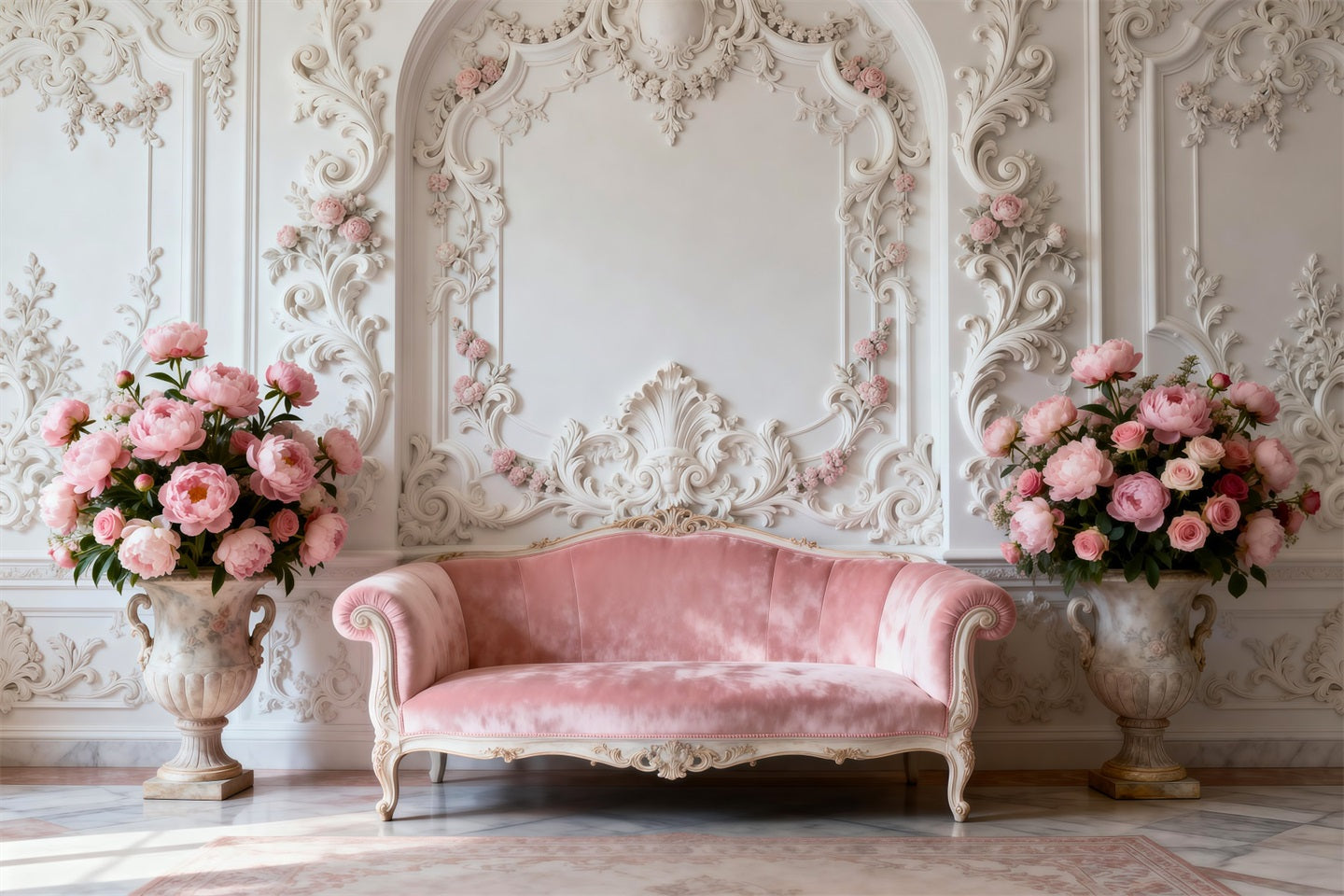 Boudoir Photo Backdrops Classic Ivory Rococo Lounge Vintage Wall Backdrop UK RR62-64