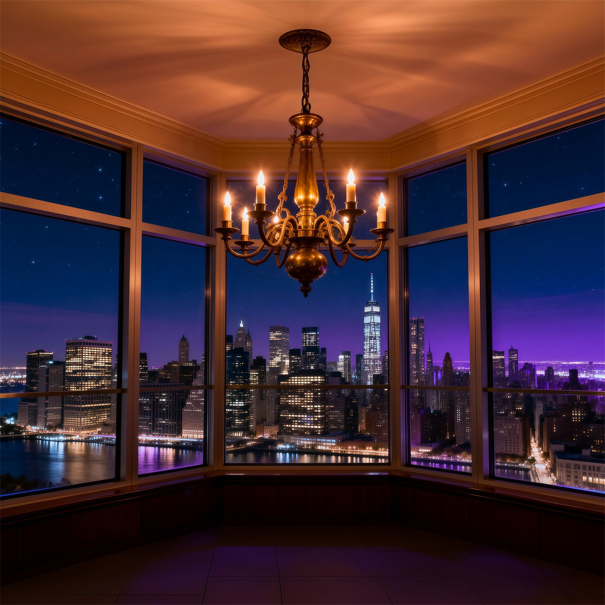 Boudoir Backdrops Midnight Skyline Candle Chandelier Boudoir Backdrop Ideas UK RR62-81