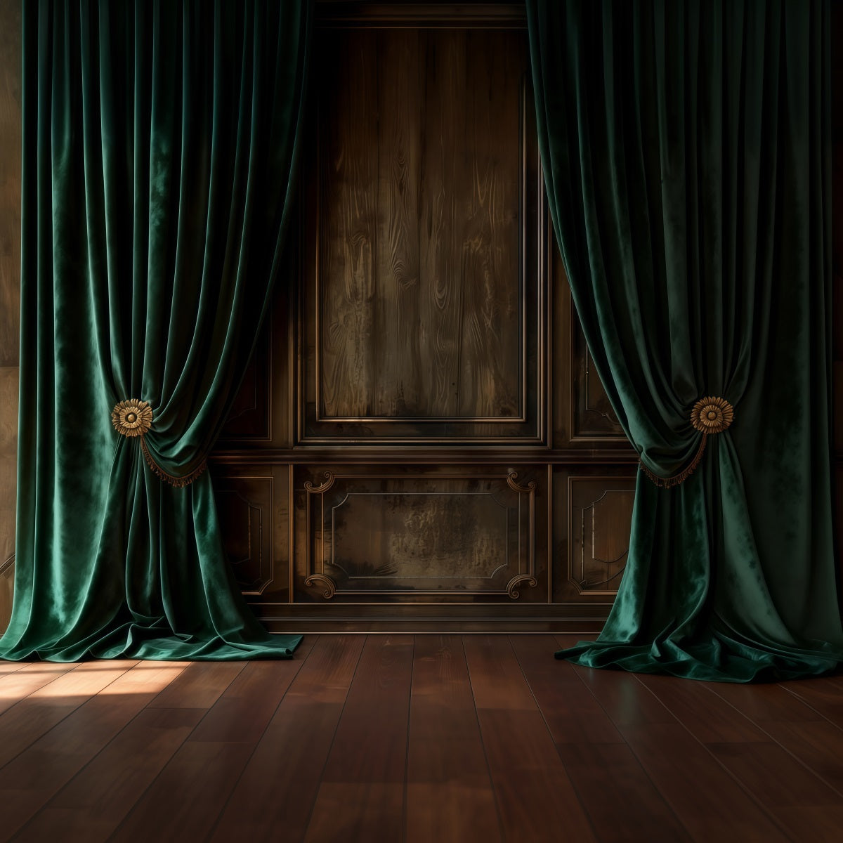 Boudoir Photography Backdrops Emerald Velvet Draped Wood Wall Vintage Studio Backdrop UK RR62-85